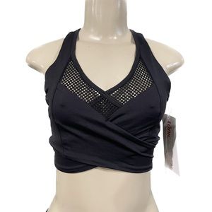 Black Mesh-Accent Sports Bra